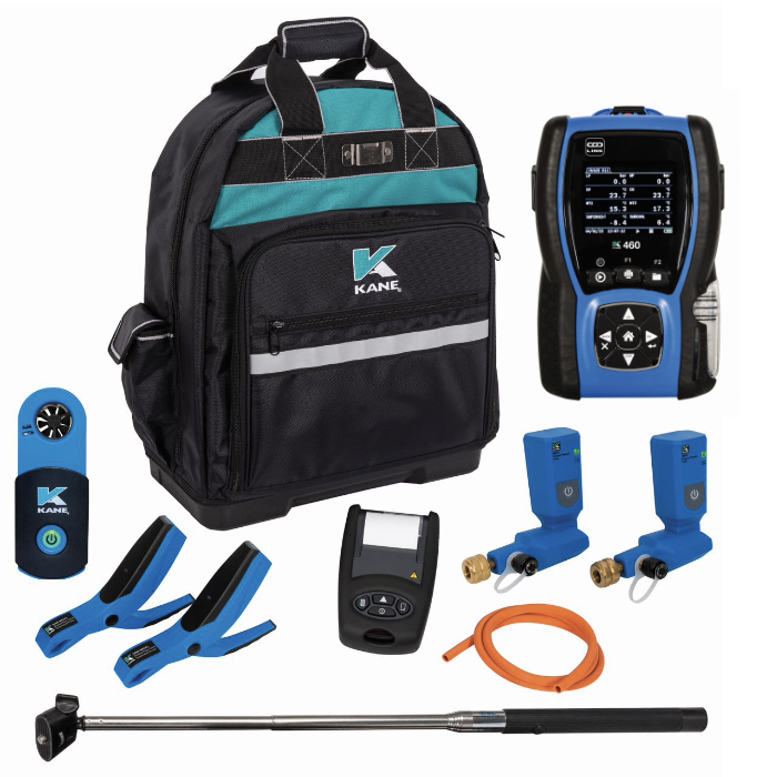 KANE 460 Flue Gas Analyser with HVACR Kit contents 