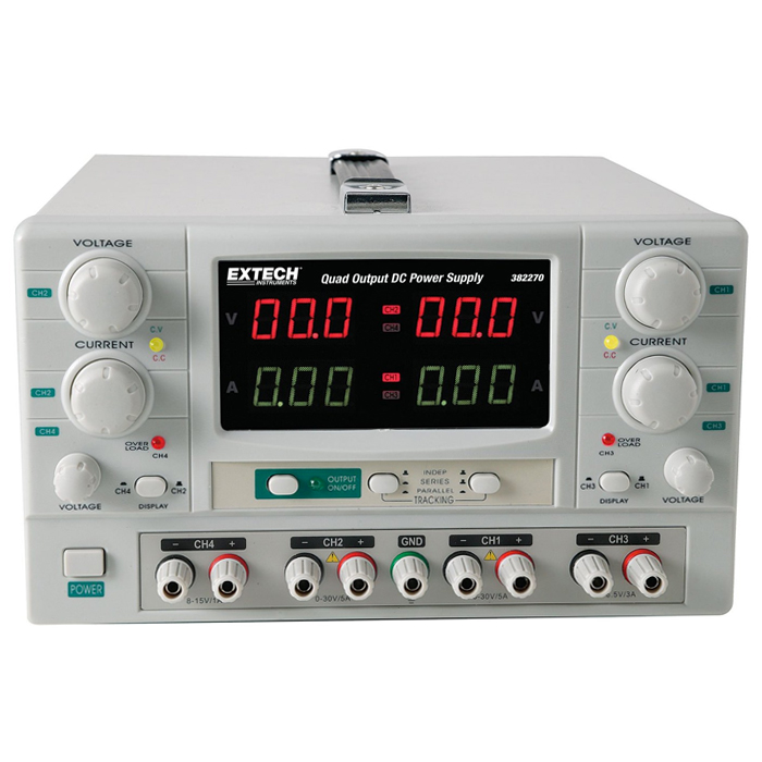Extech 382270 Quad Output DC Power Supply | test-meter.co.uk