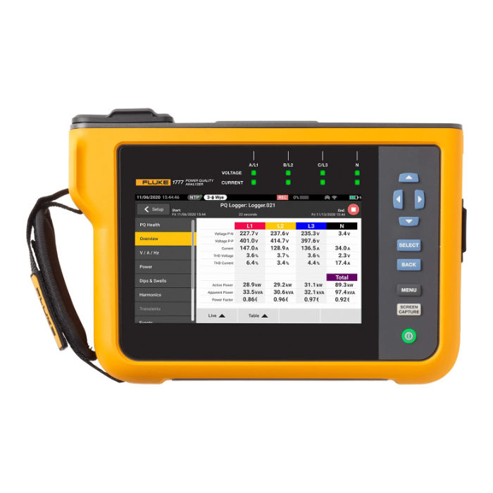 Fluke 1777 Three-Phase Power Quality Analyser Front View