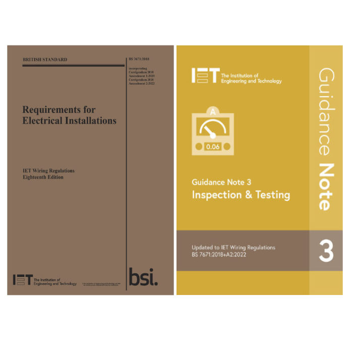 IET Wiring Regulations 18th Edition and Guidance Note 3 Bundle