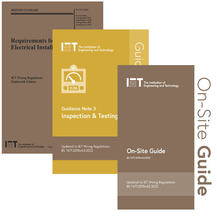 IET Wiring Regulations 18th Edition, On-Site Guide and Guidance Note 3 Bundle
