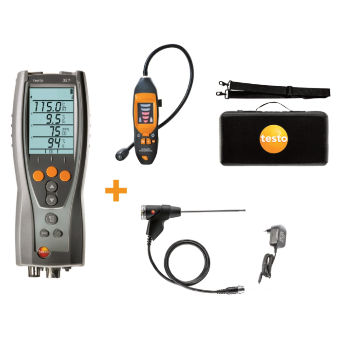 Testo 327-1 Flue Gas Analyser (Standard Kit + Gas Leak Detector)