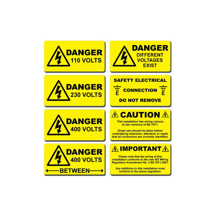 Electrical Safety Warning Labels (Mixed)